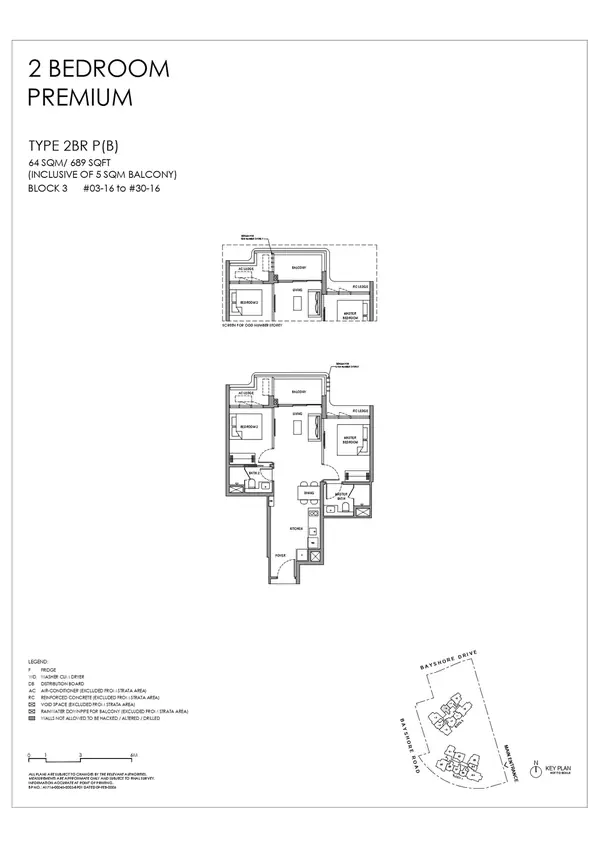 Vela Bay — floor plan 2BR P(B), 2 Bedroom Premium, D16