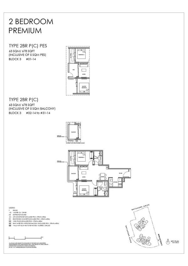 Vela Bay — floor plan 2BR P(C) PES, 2 Bedroom Premium, D16