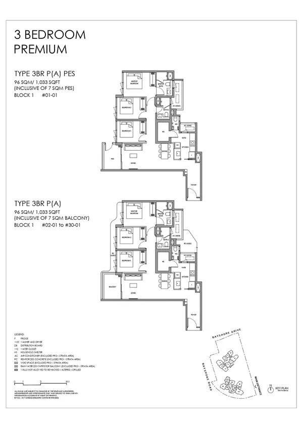 Vela Bay — floor plan 3BR P(A), 3 Bedroom Premium, D16