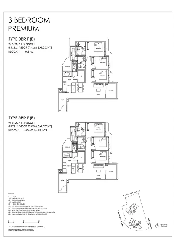 Vela Bay — floor plan 3BR P(B), 3 Bedroom Premium, D16