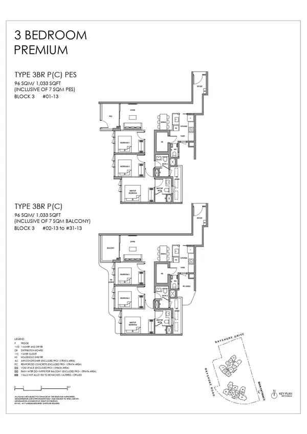 Vela Bay — floor plan 3BR P(C), 3 Bedroom Premium, D16