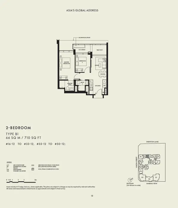 W Residences Marina View - Singapore — floor plan B1, 2 Bedroom, D01