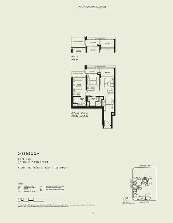 W Residences Marina View - Singapore — floor plan B2b, 2 Bedroom, D01