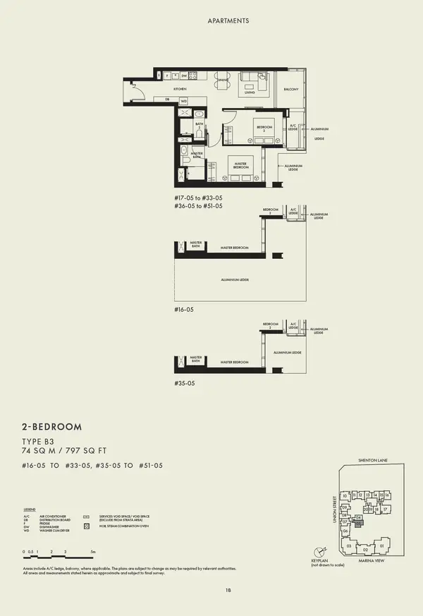W Residences Marina View - Singapore — floor plan B3, 2 Bedroom Premium, D01