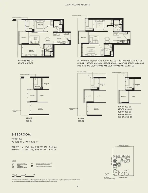 W Residences Marina View - Singapore — floor plan B4, 2 Bedroom Premium, D01