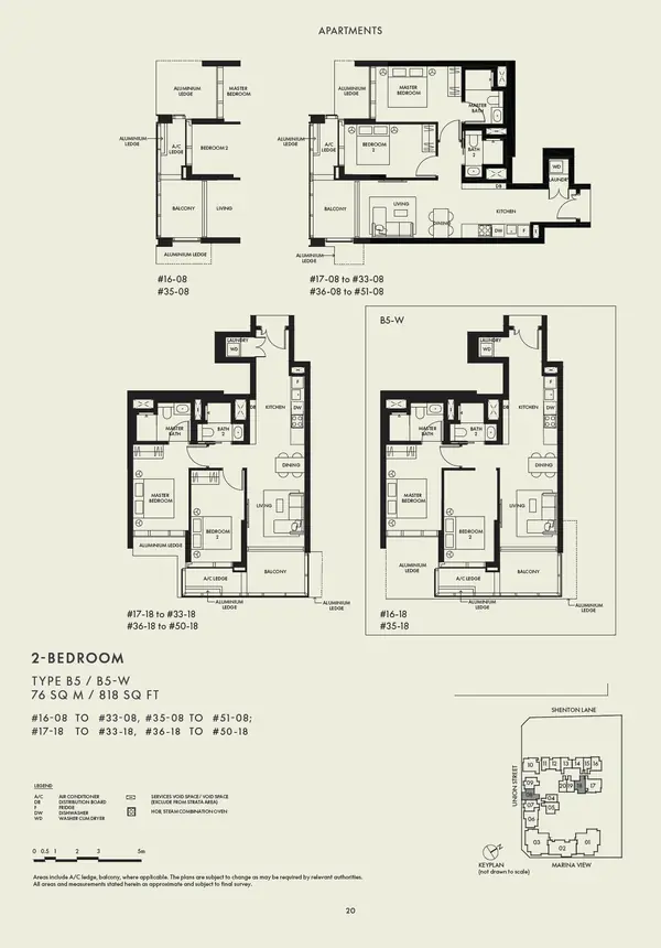 W Residences Marina View - Singapore — floor plan B5, 2 Bedroom Premium, D01