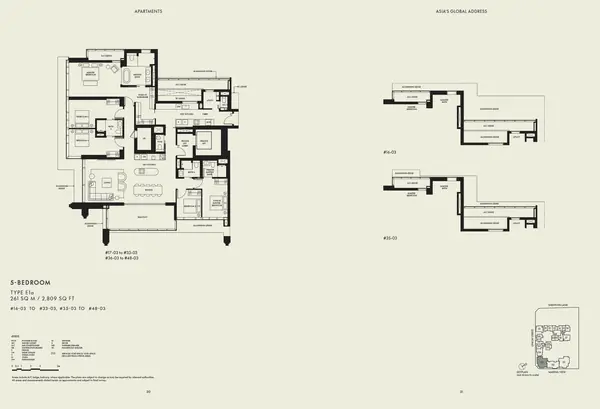 W Residences Marina View - Singapore — floor plan E1a, 5 Bedroom, D01