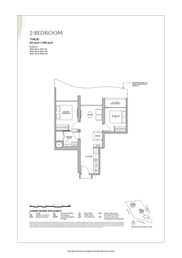 Zyon Grand — floor plan B1, 2 Bedroom, D03