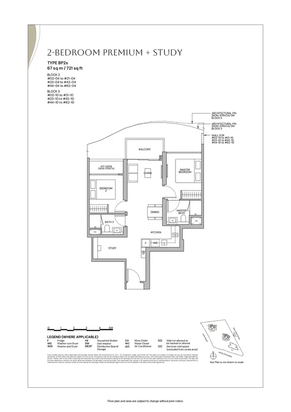 Zyon Grand — floor plan BP2s, 2 Bedroom Premium + Study, D03