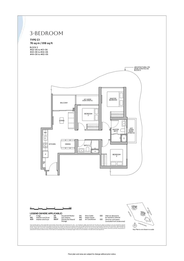 Zyon Grand — floor plan C1, 3 Bedroom, D03