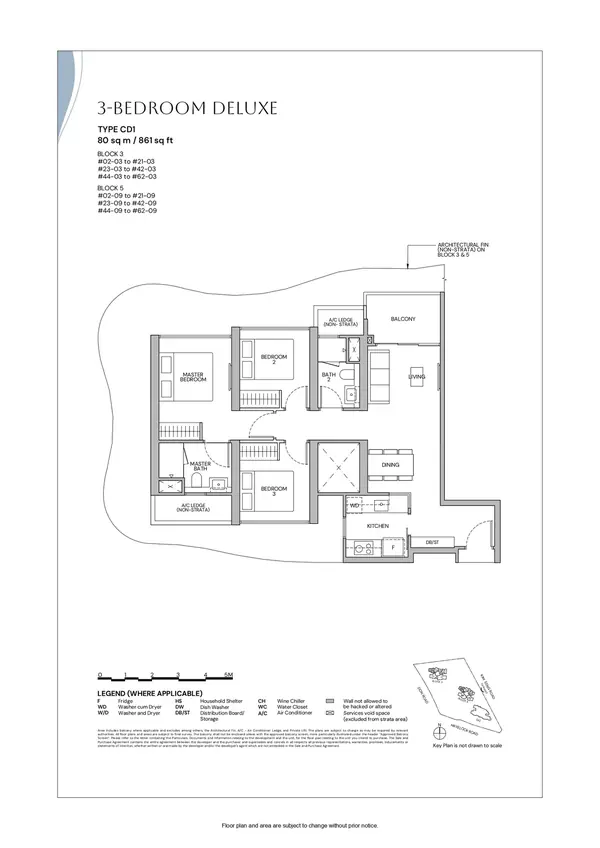 Zyon Grand — floor plan CD1, 3 Bedroom Deluxe, D03