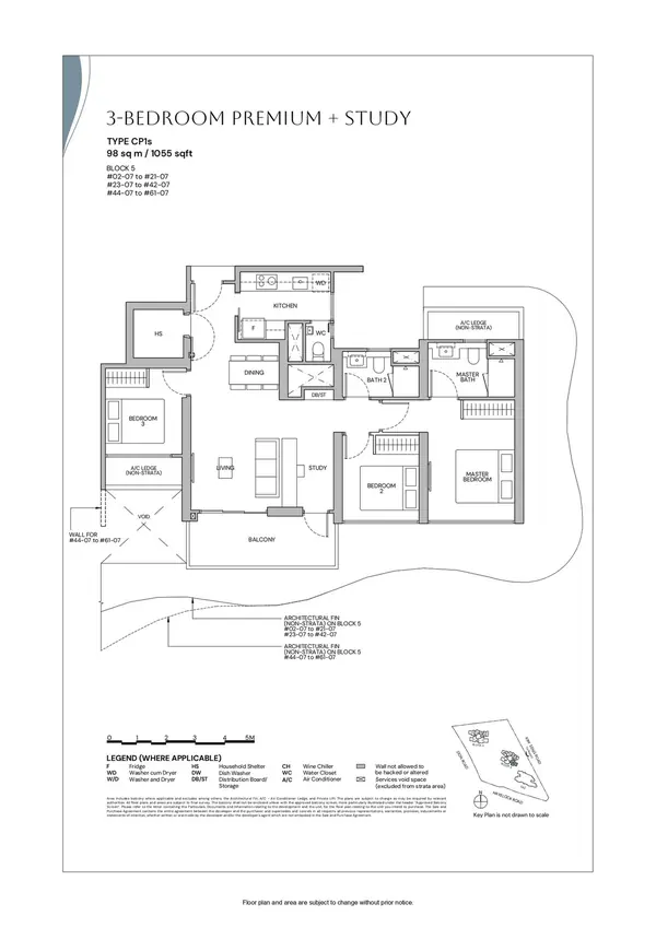 Zyon Grand — floor plan CP1s, 3 Bedroom Premium + Study, D03