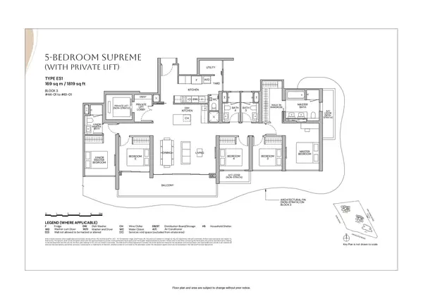 Zyon Grand — floor plan ES1, 5 Bedroom Supreme (With Private Lift), D03