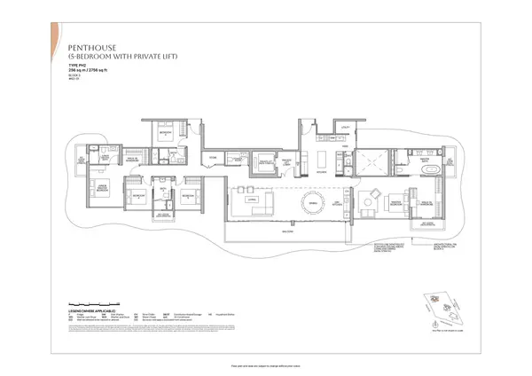 Zyon Grand — floor plan PH2, Penthouse (5 Bedroom With Private Lift), D03